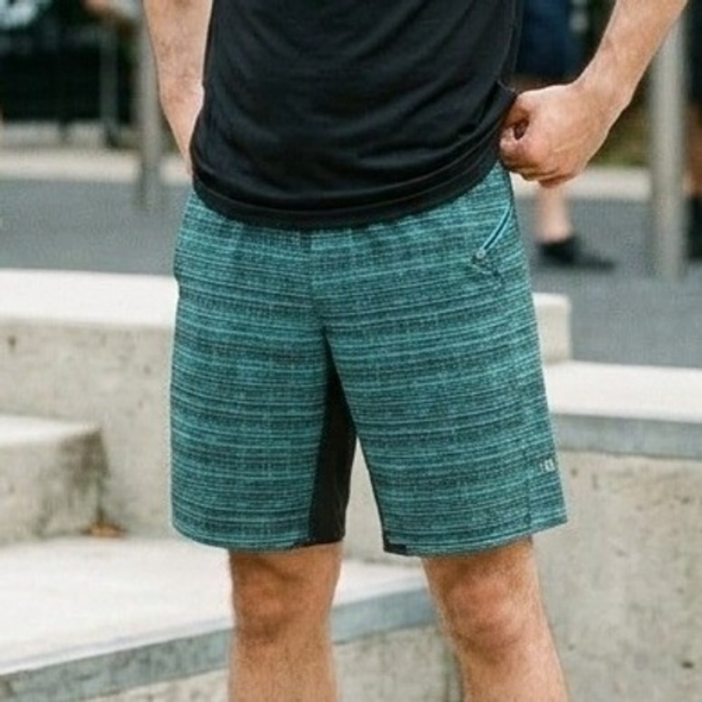 Lululemon Mens Assert Short Glacier Texture‎ Surge Black Athletic Running Size L
